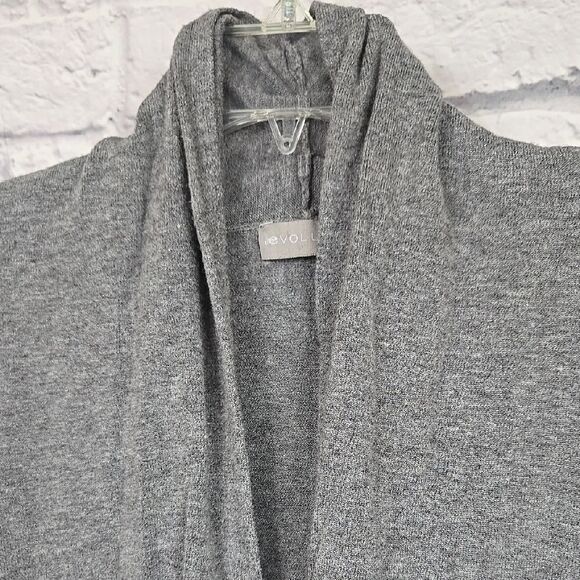 Evolution by Cyrus Ladera Gray Open Front Pocket Cardigan Sweater Stitch Fix 1X - Picture 2 of 9